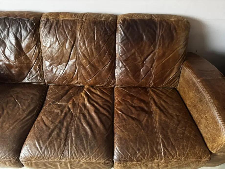 Oakworld Tuscany 3 Seater Italian Leather Sofa | Brianza Cognac Brown