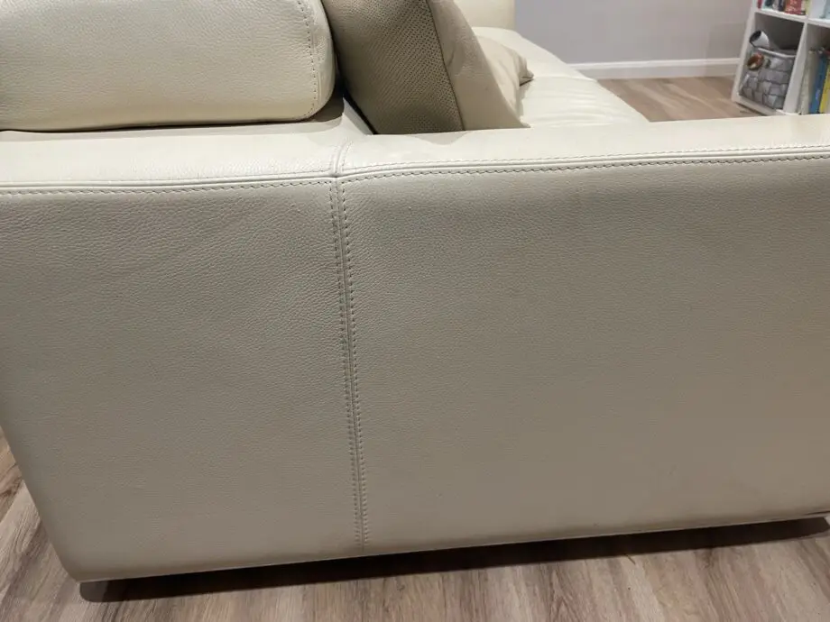 Rochebobois cream leather 2 seater sofa