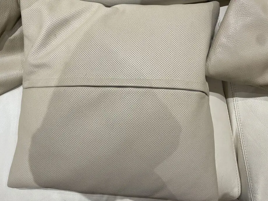 Rochebobois cream leather 2 seater sofa