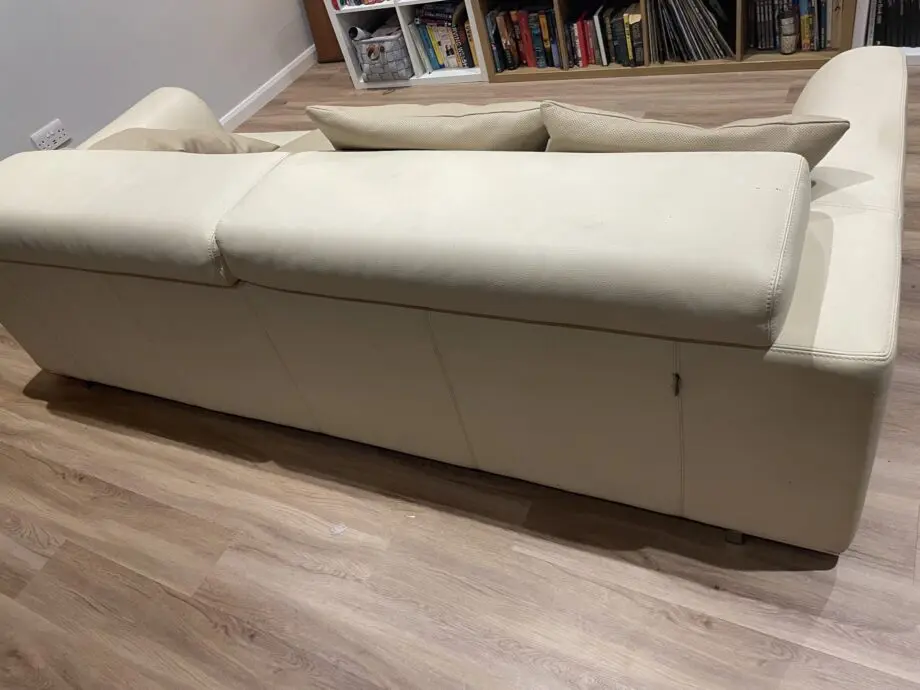 Rochebobois cream leather 2 seater sofa