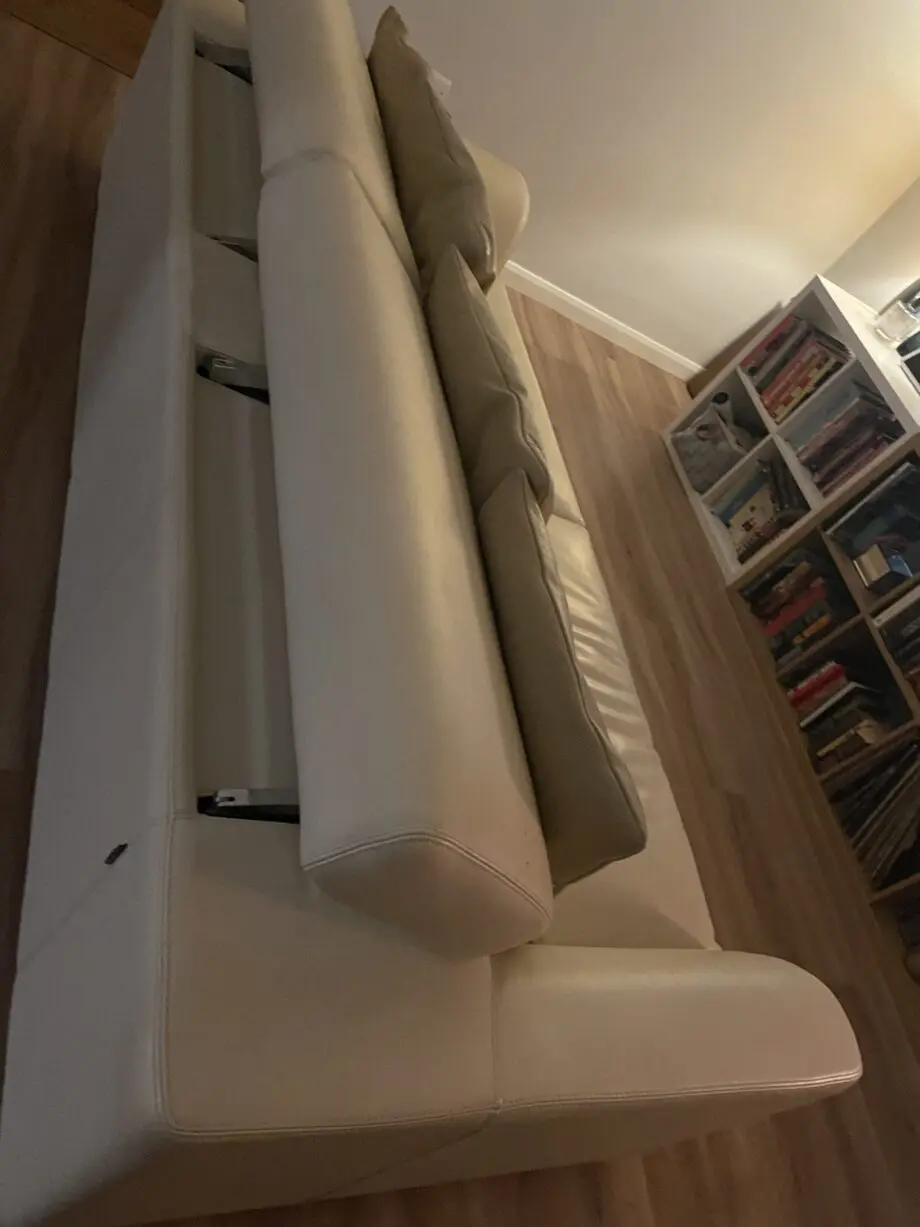 Rochebobois cream leather 2 seater sofa