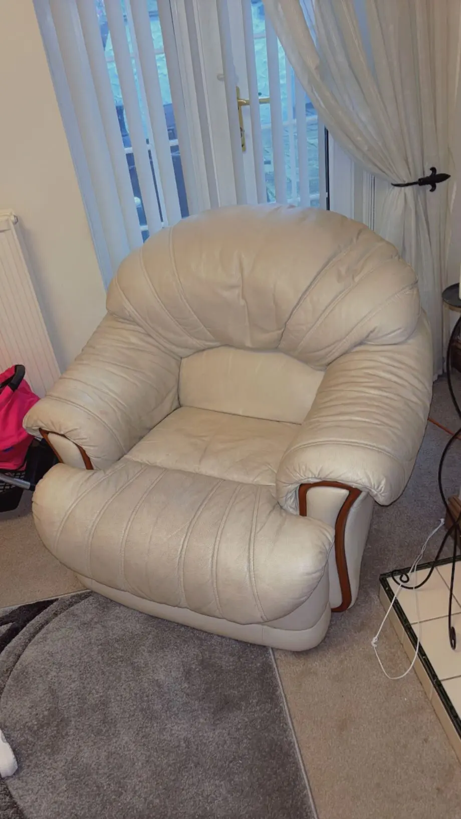 Cream leather sofa