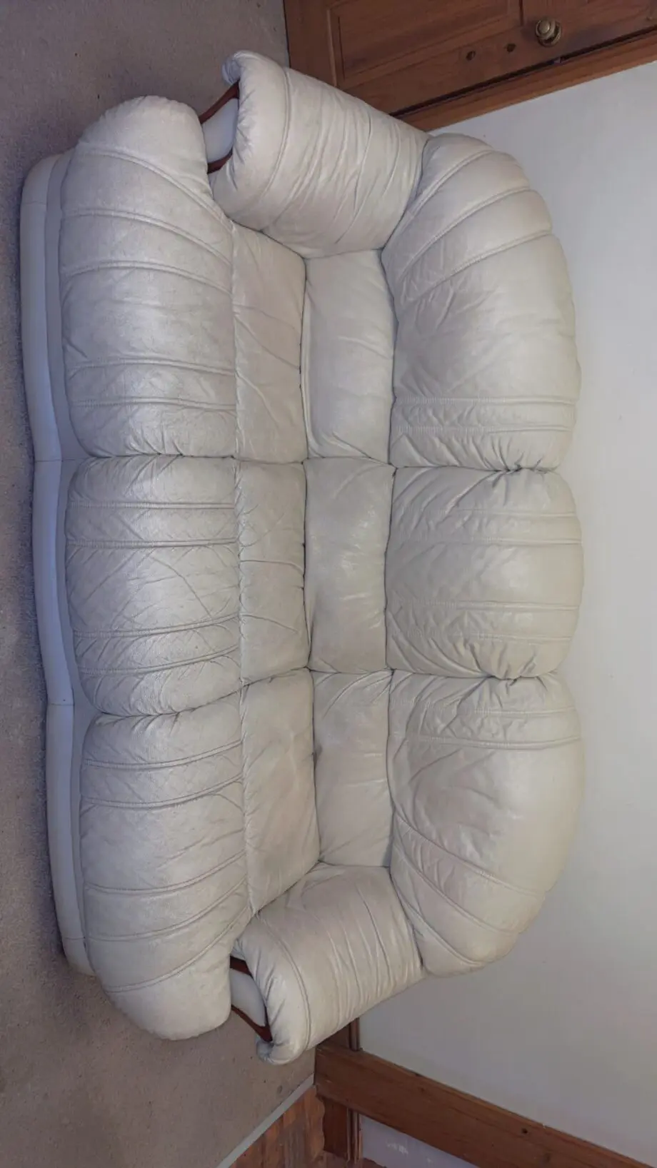 Cream leather sofa