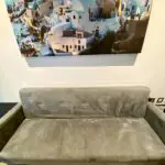 Plush velvet silver grey sofa bed