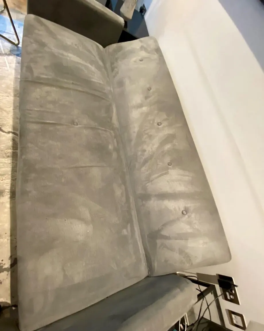 Plush velvet silver grey sofa bed