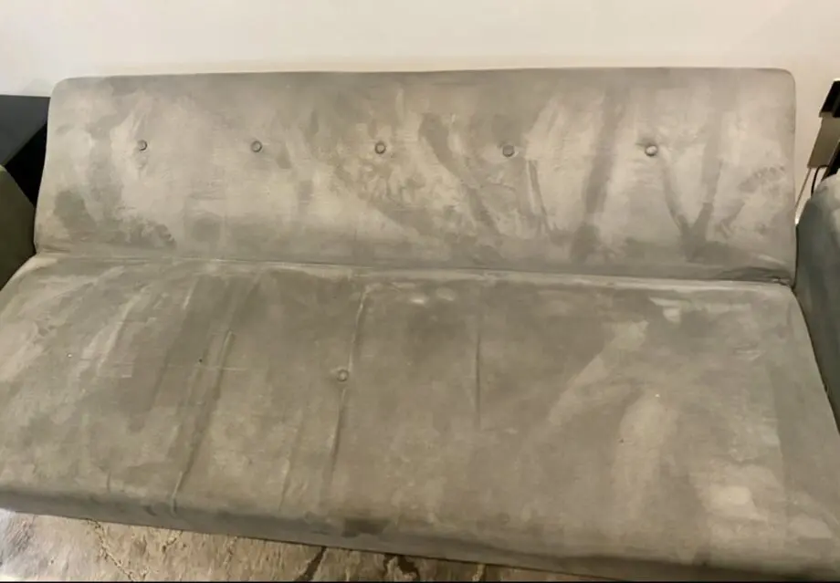 Plush velvet silver grey sofa bed