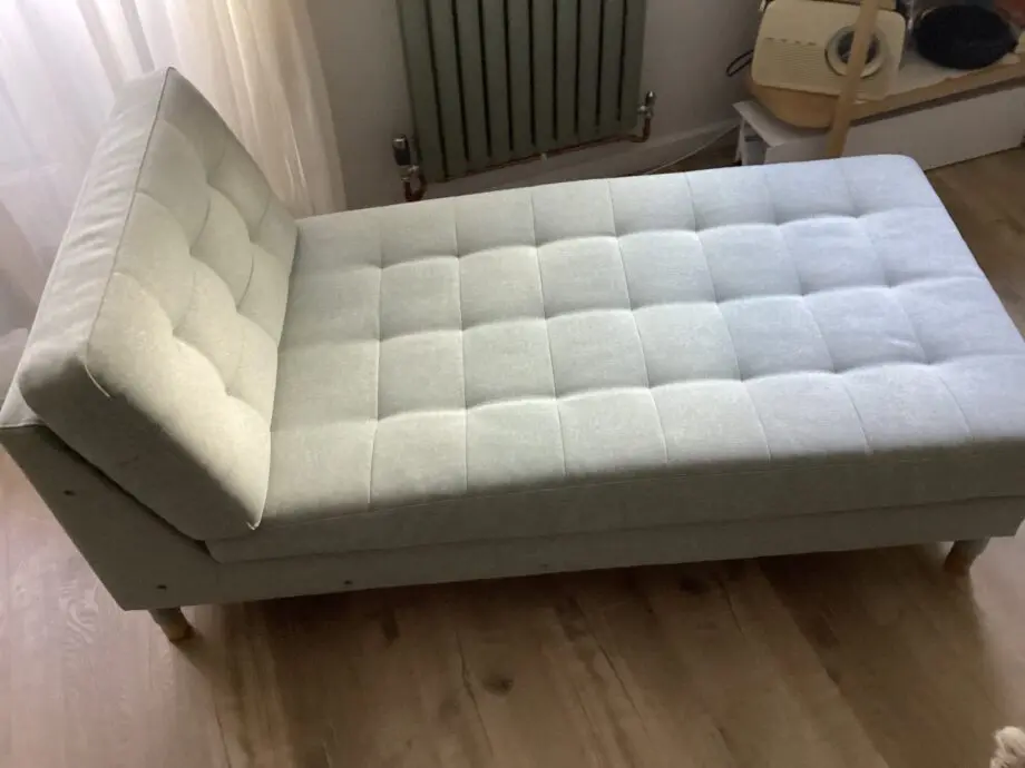 New condition Landskrona single seater chaise longue, add on unit in Gunnared light green.