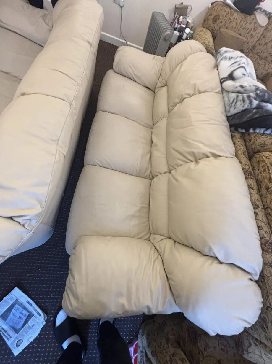 X2 cream sofas