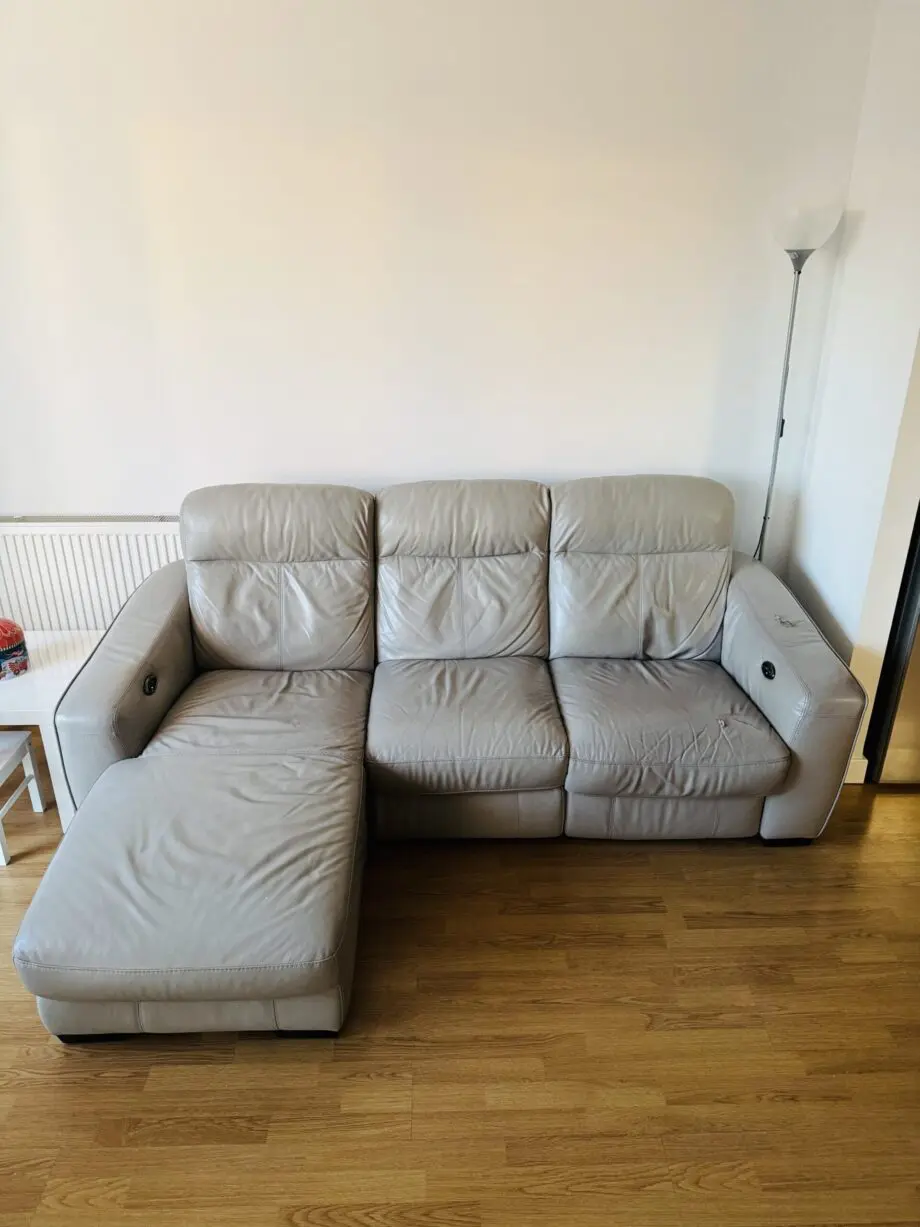 3 seater recliner leather sofa