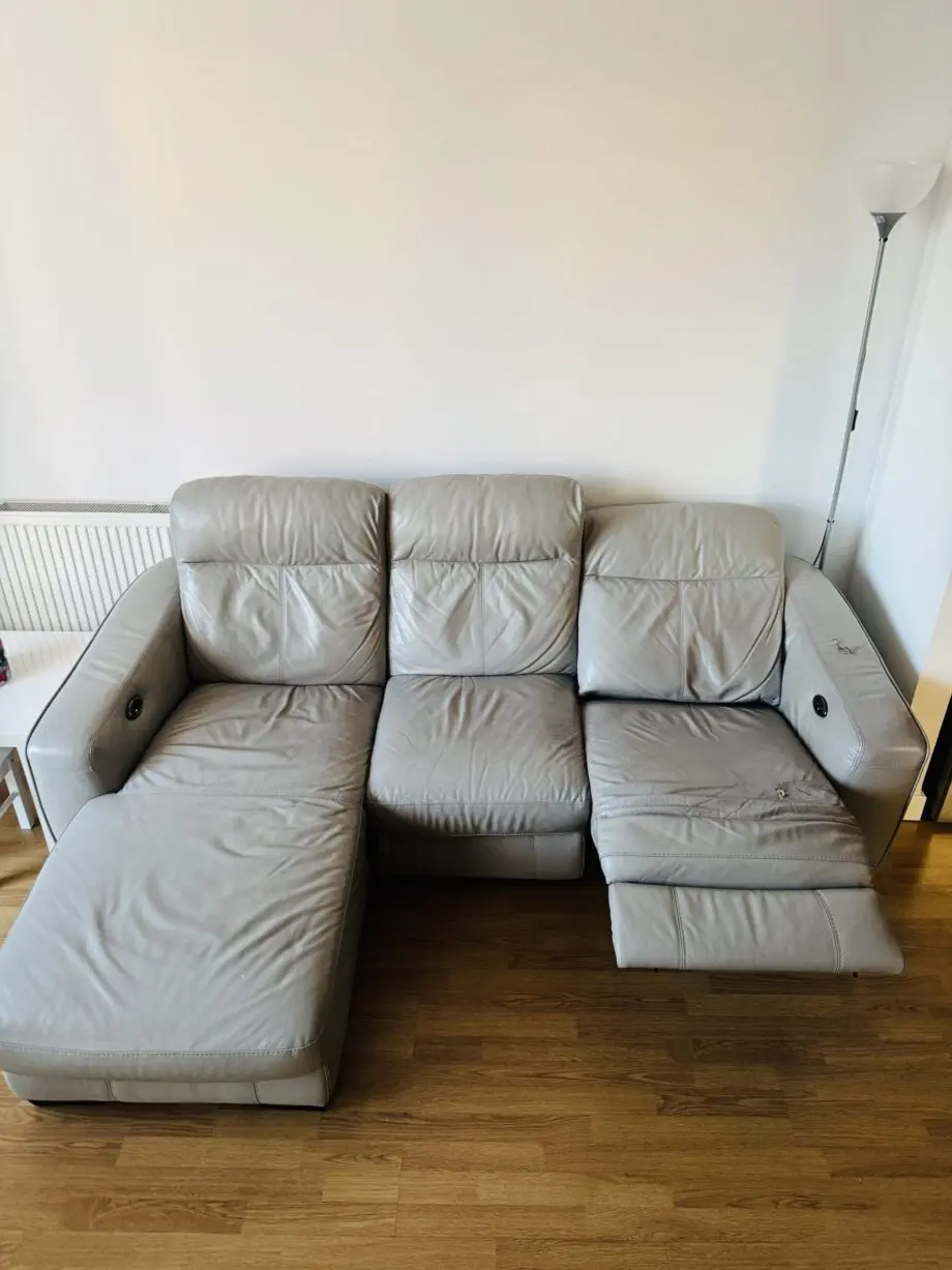 3 seater recliner leather sofa