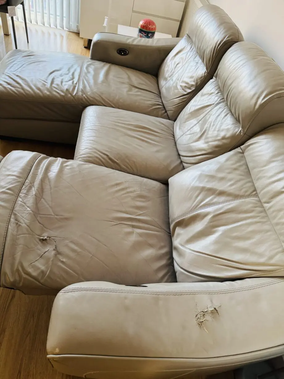 3 seater recliner leather sofa