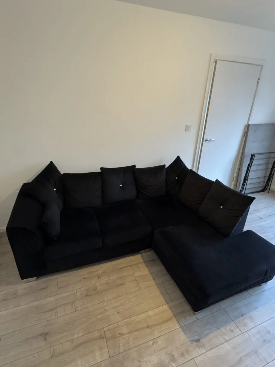 Black Velvet Corner Sofa