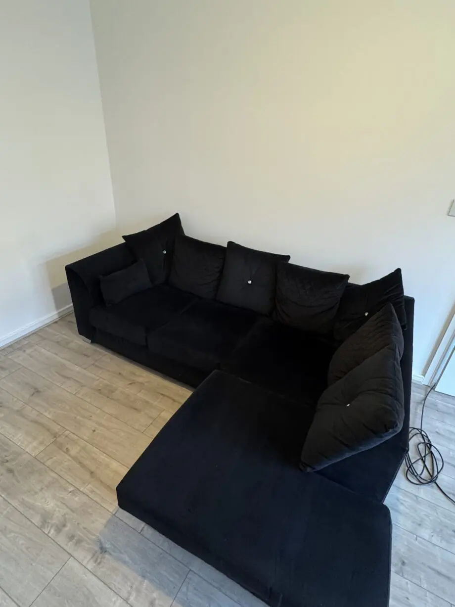 Black Velvet Corner Sofa