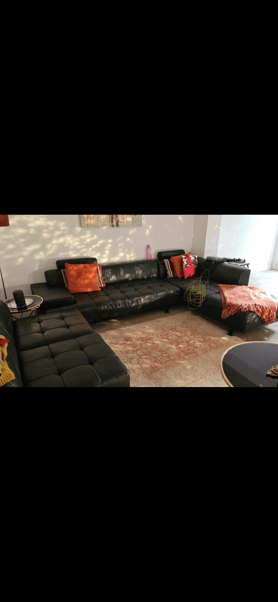 Black corner sofa ser