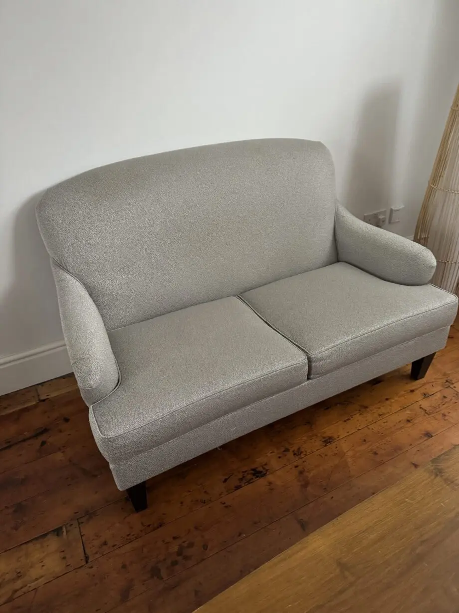 High-back French Louis-style two-seater sofa