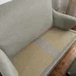 High-back French Louis-style two-seater sofa