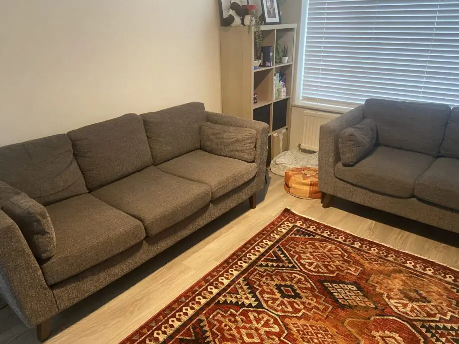 2 grey sofas