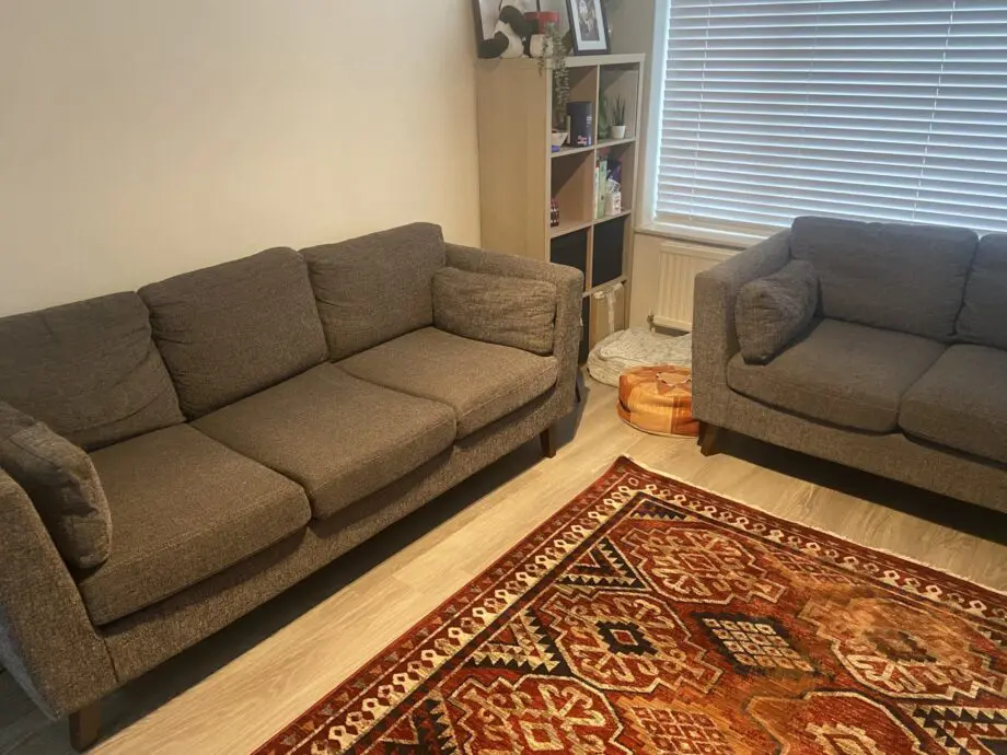 2 grey sofas