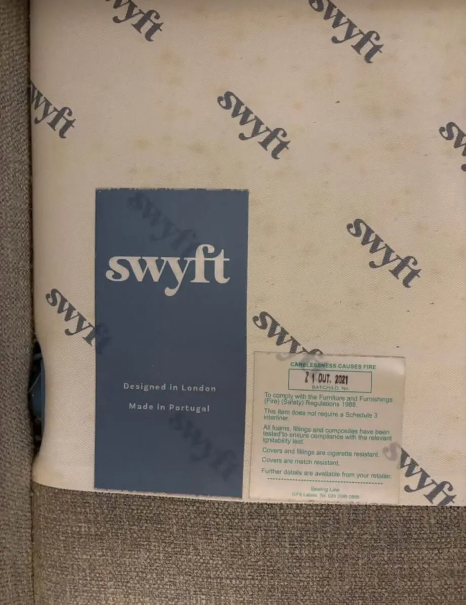 Swyft 3 seater shadow grey sofa model 01