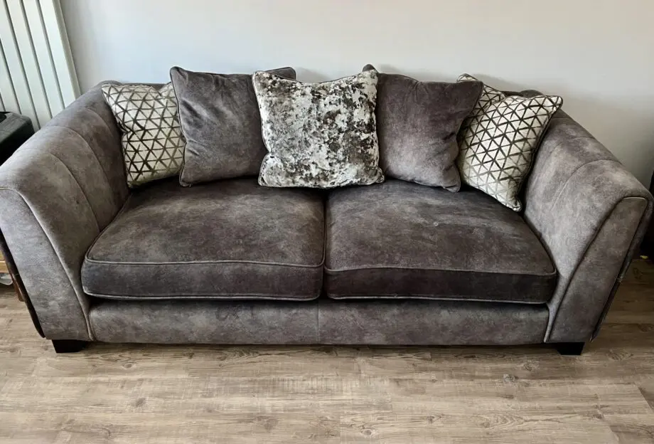 Furniture Village Ariana 3 Seater Sofa + Snuggle Chair + Footstool (Dapple mink)