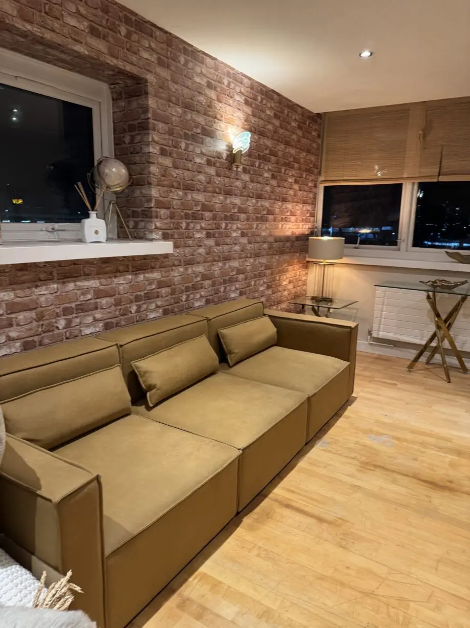 Faux leather modular sofa