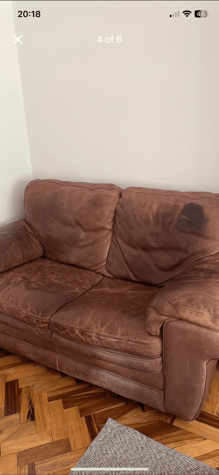 2 Double Seater Leather sofas and footstool