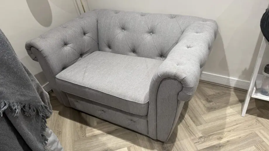 DFS Belair Chesterfield Sofa 3 piece Set in Grey