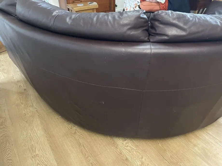 Dark Brown Leather Corner Sofa