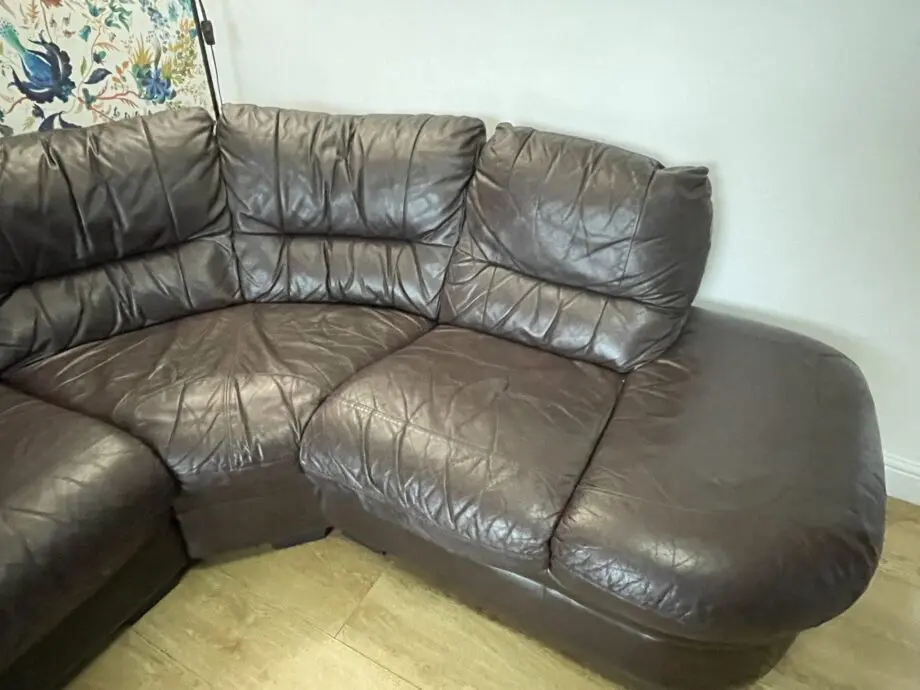 Dark Brown Leather Corner Sofa