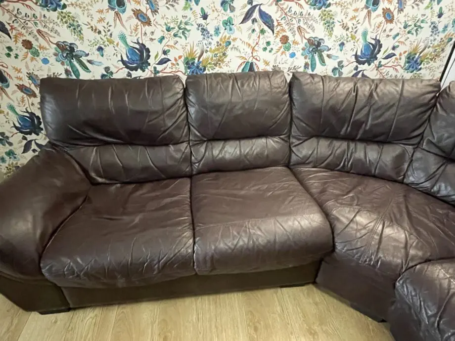 Dark Brown Leather Corner Sofa