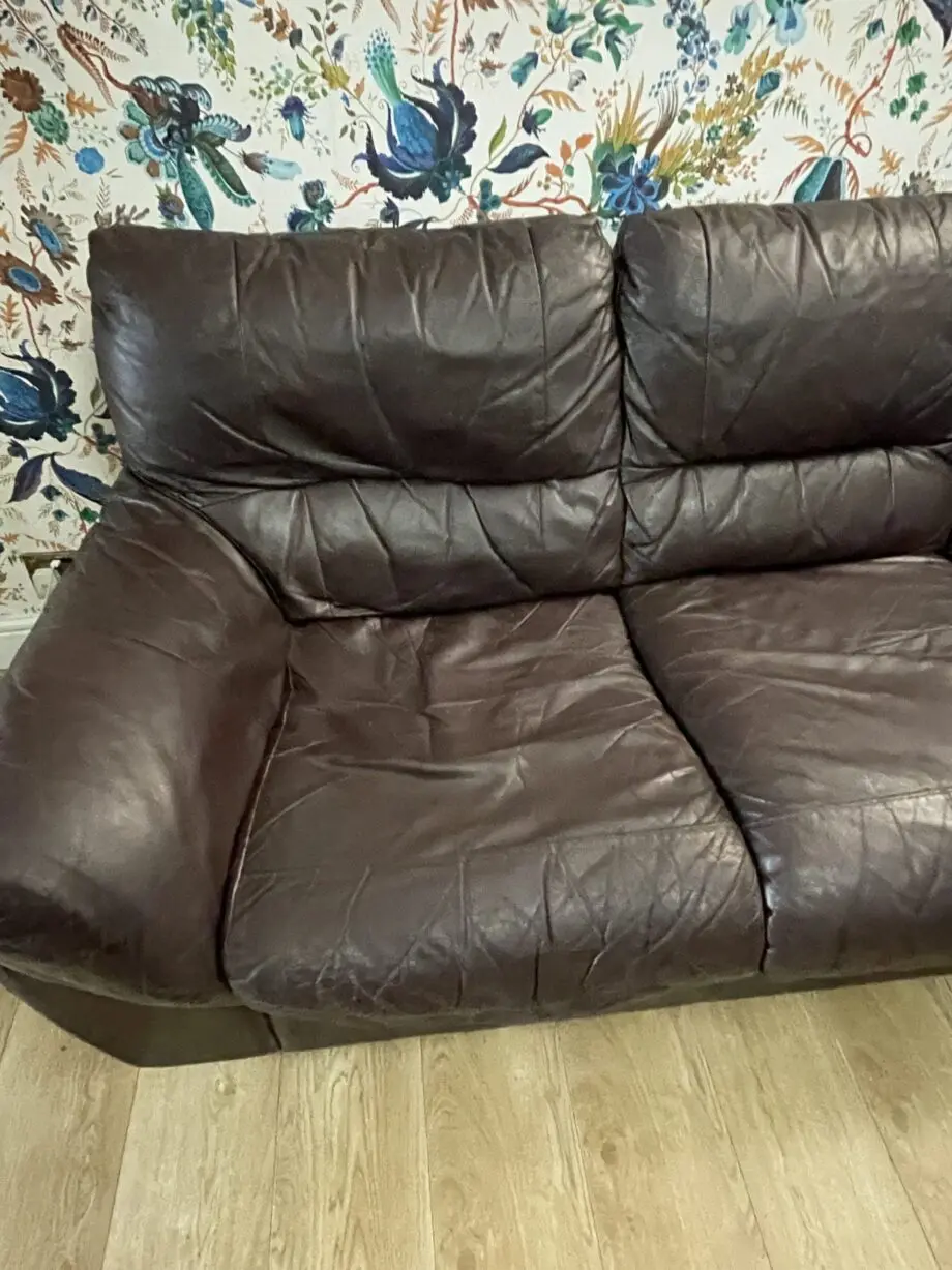Dark Brown Leather Corner Sofa