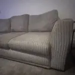 Grey 3 seater corded sofa