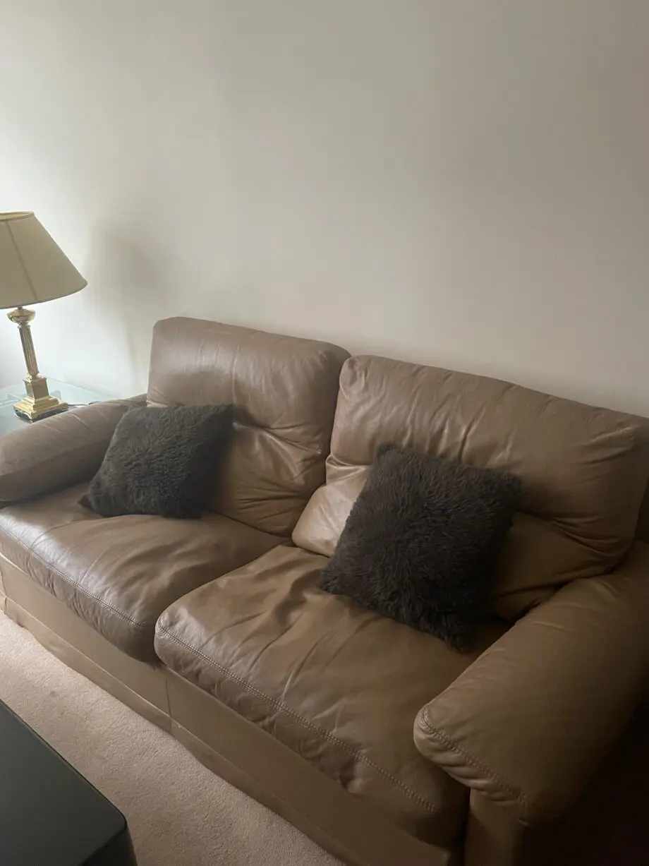 Valdichienti Italian Designerb2 seater leather sofas pair
