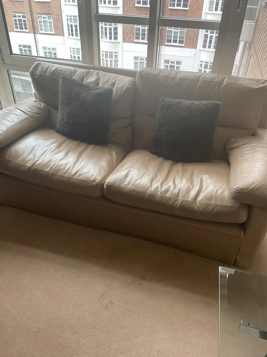 Valdichienti Italian Designerb2 seater leather sofas pair