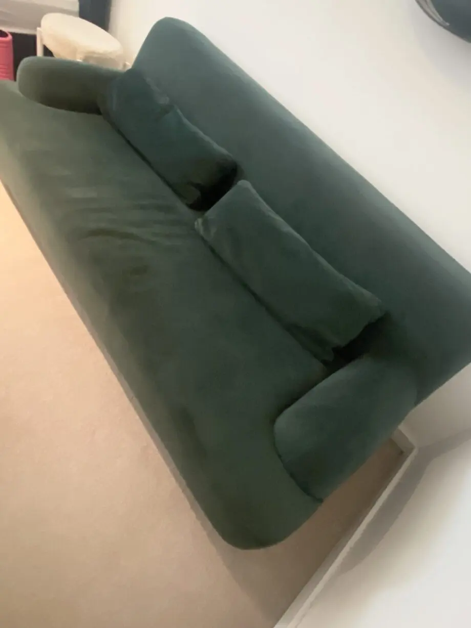 Velvet green made.com three seater sofa
