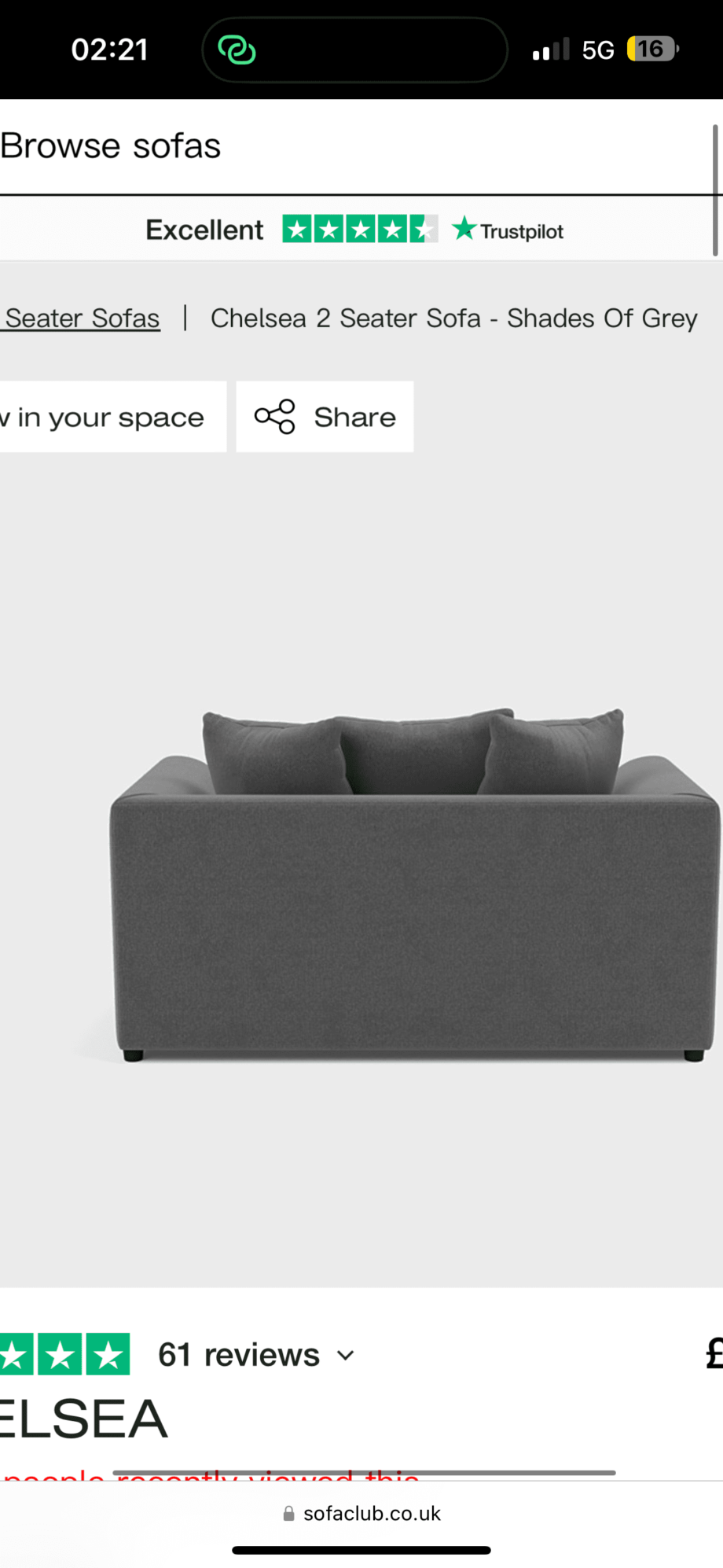 Sofa Club 2 seater sofa + footstool
