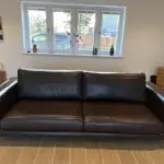 BoConcept Fargo design four seater brown leather sofa’s two for sale