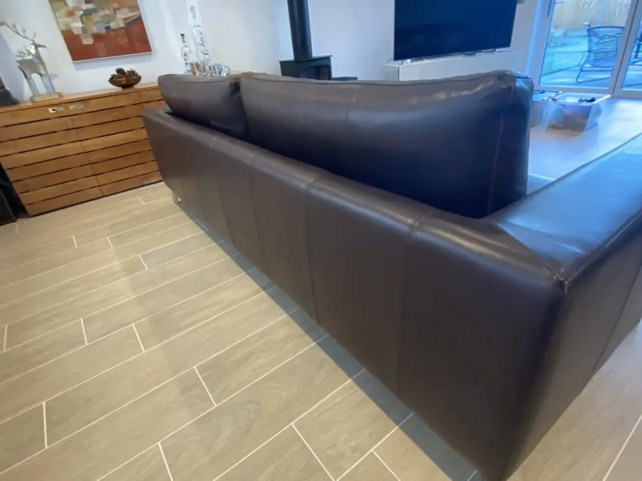 BoConcept Fargo design four seater brown leather sofa’s two for sale