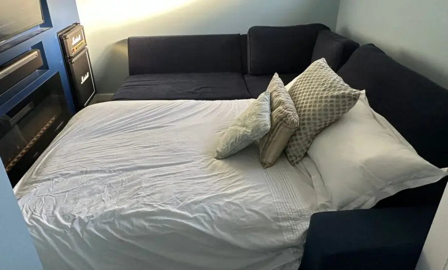 Navy Blue Nabru Corner Double Sofa Bed