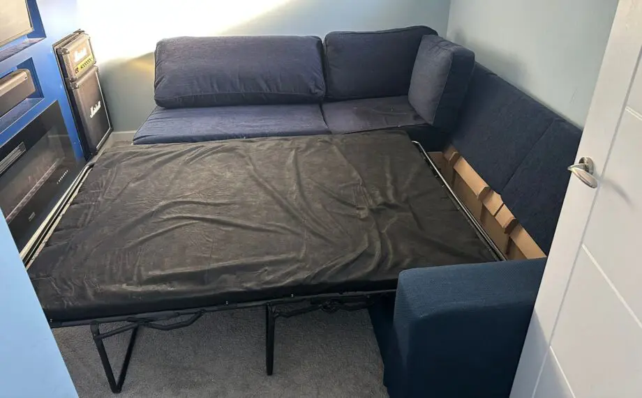 Navy Blue Nabru Corner Double Sofa Bed