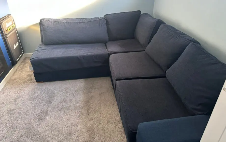 Navy Blue Nabru Corner Double Sofa Bed