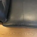 DFS Zinc Blue Leather Sofa