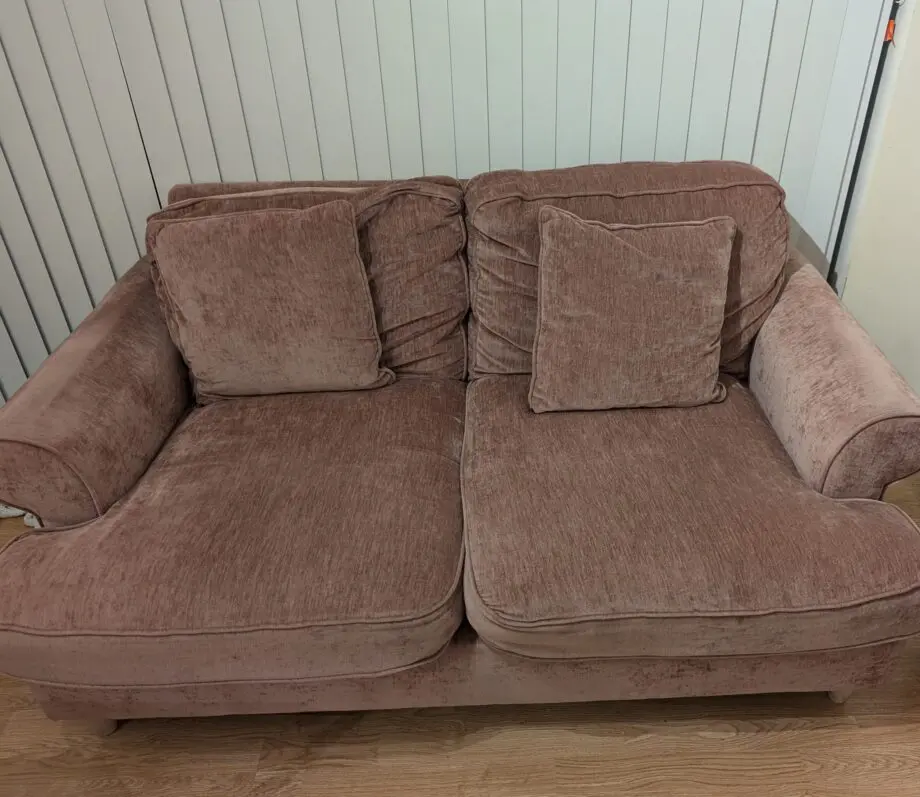 Roseland - Pink Alfie 2 Seater Sofa in chenille
