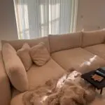 Cream boucle cloud sofa