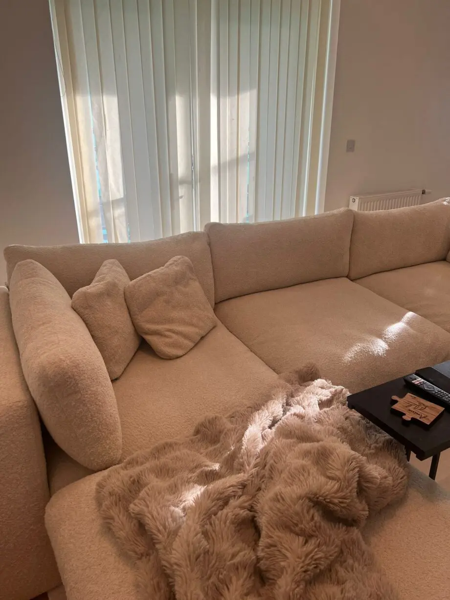 Cream boucle cloud sofa