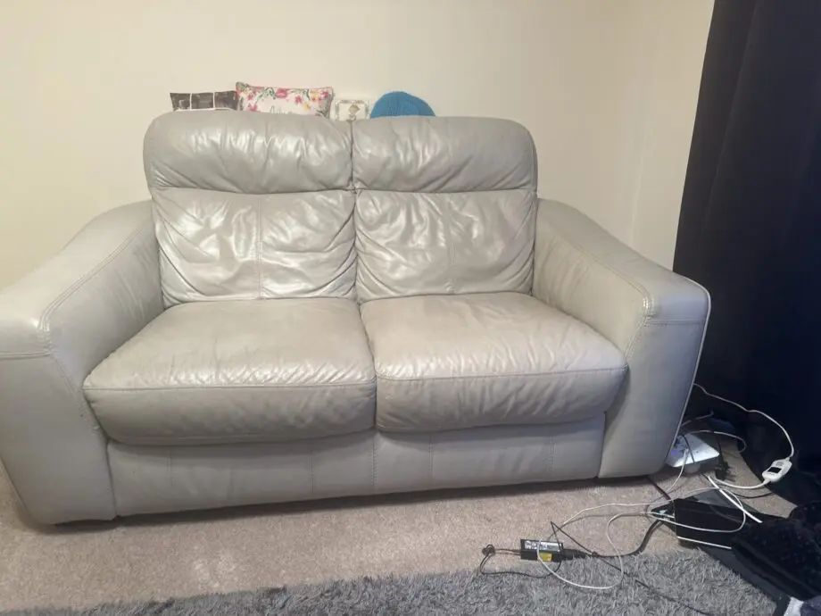 DFS Leather Grey Sofa Set