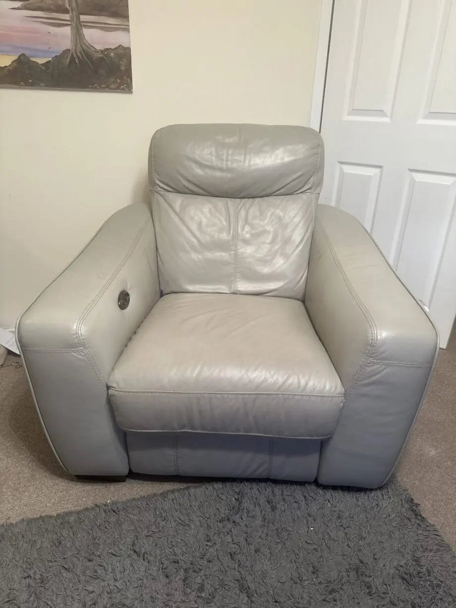 DFS Leather Grey Sofa Set
