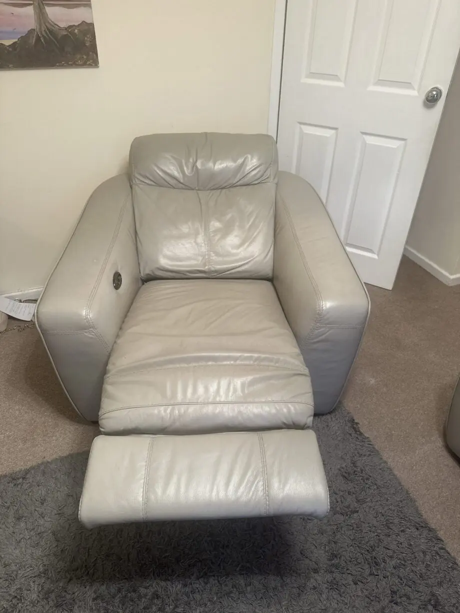 DFS Leather Grey Sofa Set