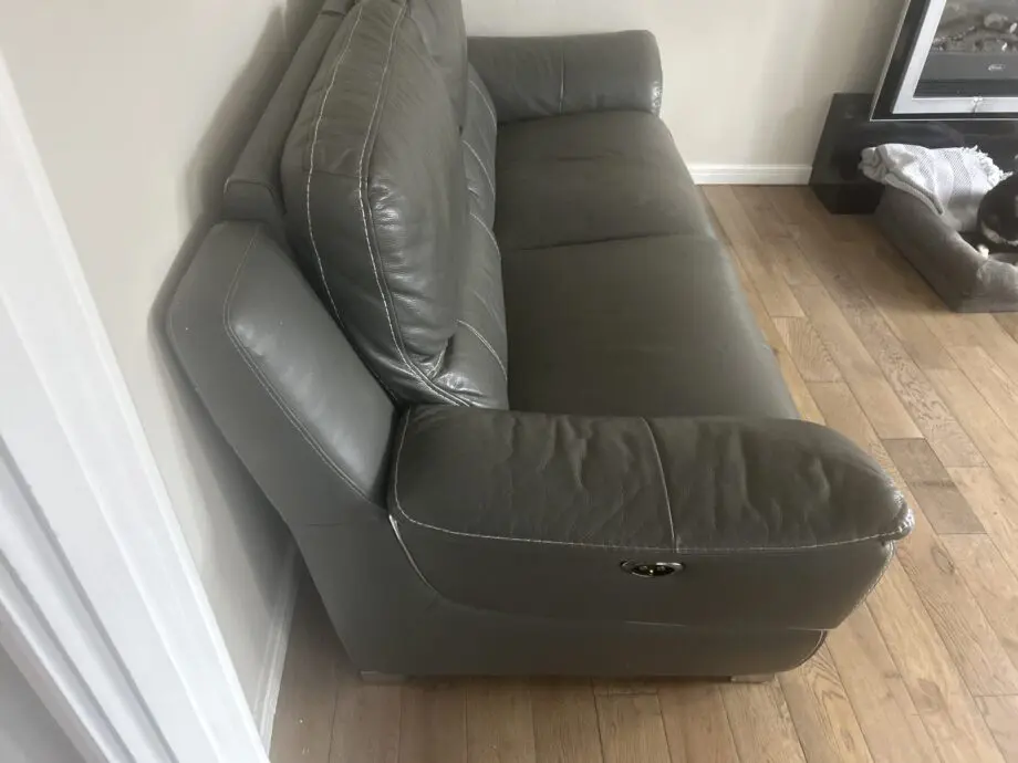 DFS large two seater leather recliner sofa