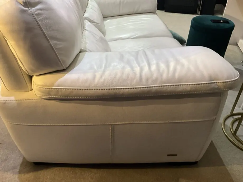 White leather two seater sofa
